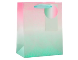 Wholesale Ombre Iridescent Glitter Medium Gift Bag 26x32x12cm