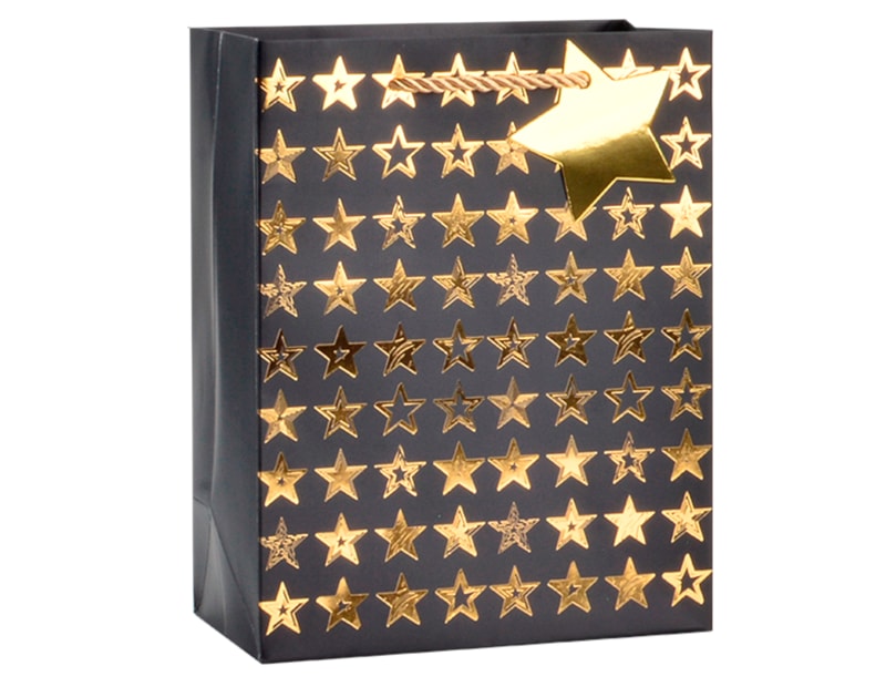 Wholesale Foiled Star Medium Gift Bag 26x32x12cm Wholesale Foiled Star Medium Gift Bag 26x32x12cm