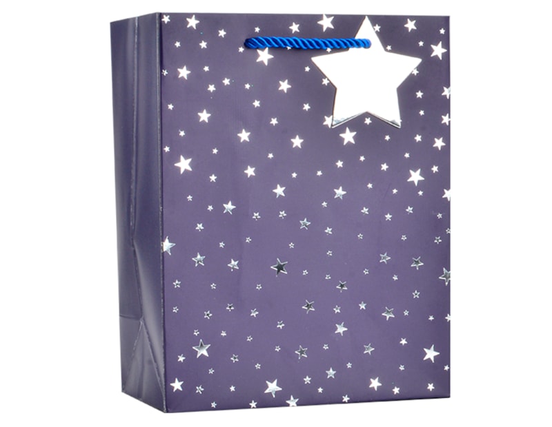 Wholesale Foiled Star Medium Gift Bag 26x32x12cm