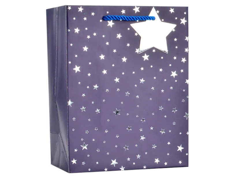 Wholesale Foiled Star Medium Gift Bag 26x32x12cm