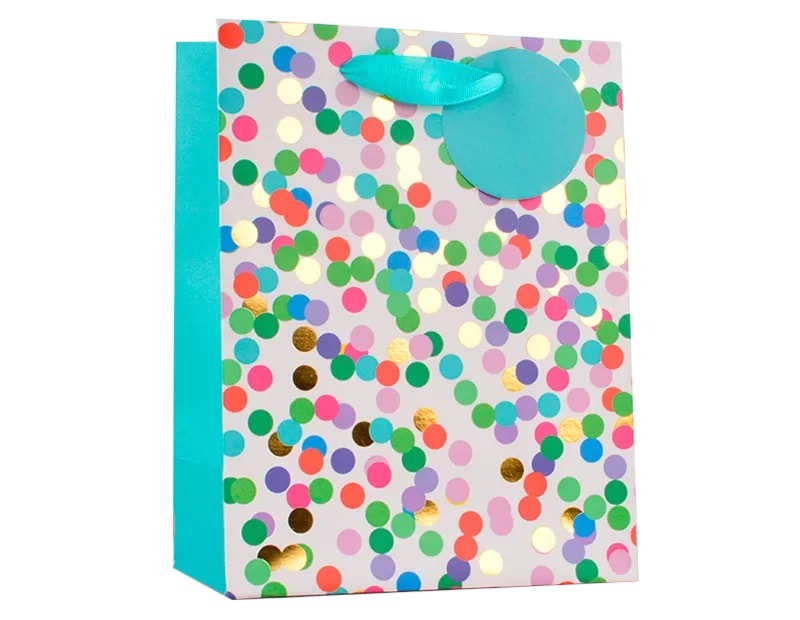 Wholesale Confetti Detail Foiled Medium Gift Bag 26x32x12cm Wholesale Confetti Detail Foiled Medium Gift Bag 26x32x12cm