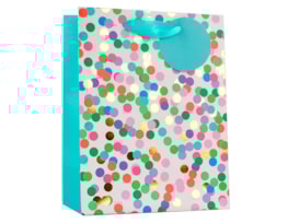 Wholesale Confetti Detail Foiled Large Gift Bag 30x42x12cm