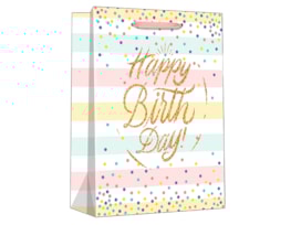 Wholesale Pastel Glitter Happy Birthday Large Gift Bag 30x42x12cm Wholesale Pastel Glitter Happy Birthday Large Gift Bag 30x42x12cm