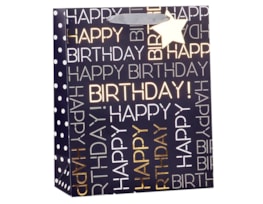 Wholesale Mens Foiled Happy Birthday Large Gift Bag 30x42x12cm Wholesale Mens Foiled Happy Birthday Large Gift Bag 30x42x12cm