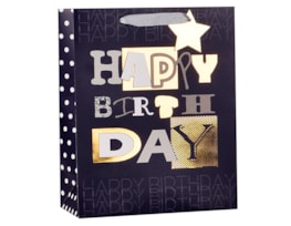 Wholesale Mens Foiled Happy Birthday Large Gift Bag 30x42x12cm