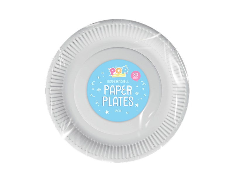 Wholesale White paper plates 18cm 30pk CDU Wholesale White paper plates 18cm 30pk CDU