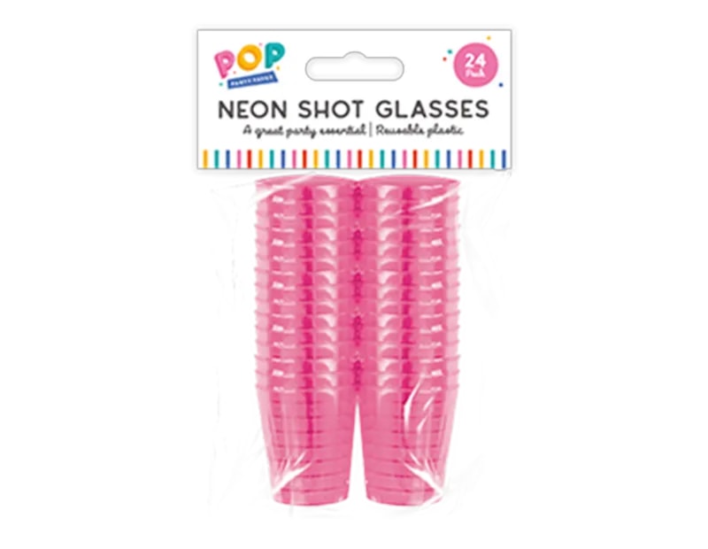 Wholesale Neon Shot Glasses 24pk