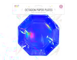 Wholesale Metallic octagon paper plates 8pk Wholesale Metallic octagon paper plates 8pk