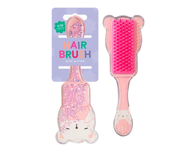 Wholesale Kids Glitter Animal Hairbrush 17cm