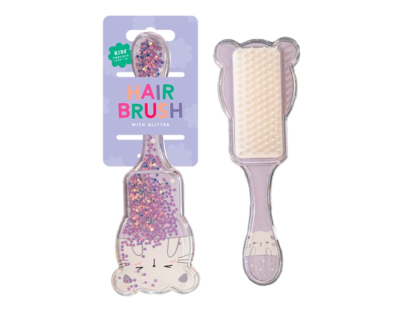Wholesale Kids Glitter Animal Hairbrush 17cm