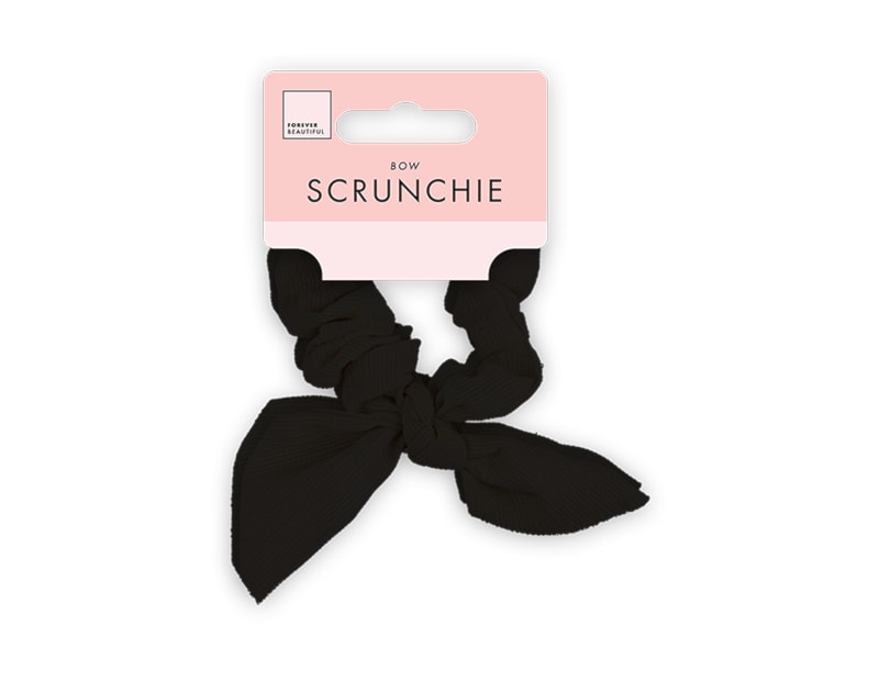 Wholesale Textured Fabric Scrunchie with Bow Wholesale Textured Fabric Scrunchie with Bow