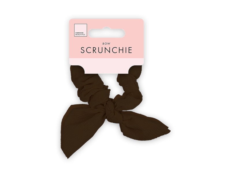 Wholesale Textured Fabric Scrunchie with Bow Wholesale Textured Fabric Scrunchie with Bow