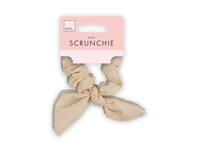 Wholesale Textured Fabric Scrunchie with Bow Wholesale Textured Fabric Scrunchie with Bow