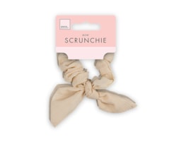 Wholesale Textured Fabric Scrunchie with Bow Wholesale Textured Fabric Scrunchie with Bow