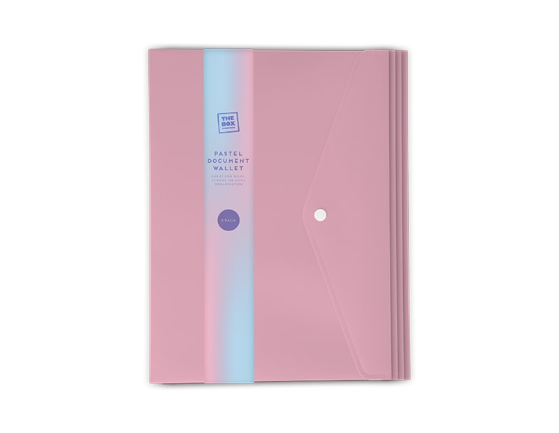 Wholesale Pastel Document Wallets 4pk Wholesale Pastel Document Wallets 4pk