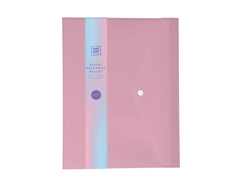 Wholesale Pastel Document Wallets 4pk Wholesale Pastel Document Wallets 4pk