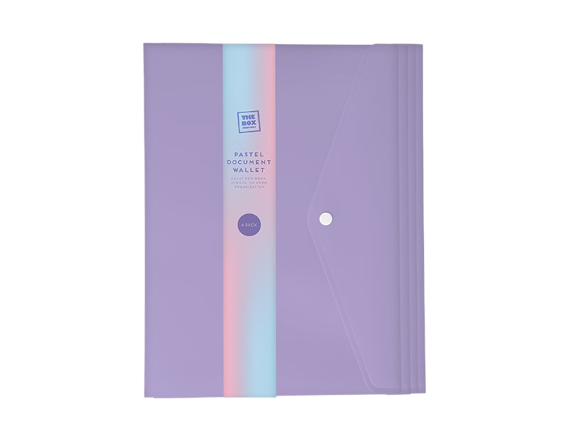 Wholesale Pastel Document Wallets 4pk Wholesale Pastel Document Wallets 4pk