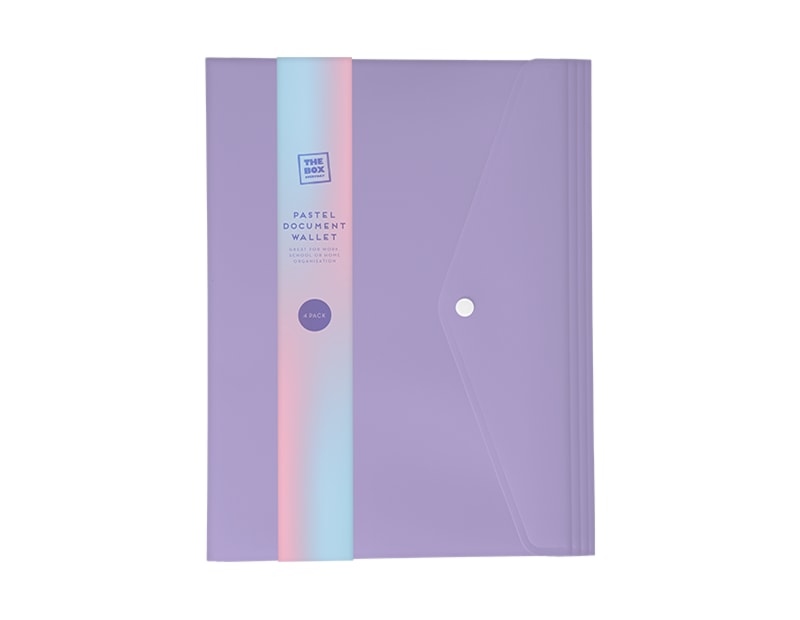 Wholesale Pastel Document Wallets 4pk Wholesale Pastel Document Wallets 4pk
