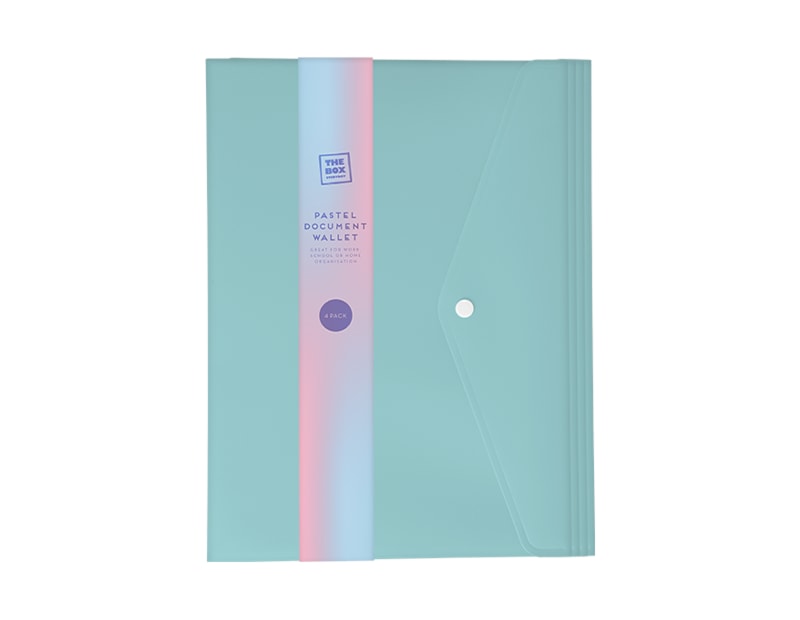 Wholesale Pastel Document Wallets 4pk Wholesale Pastel Document Wallets 4pk