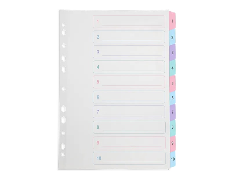 Wholesale A4 Multicoloured Indexes