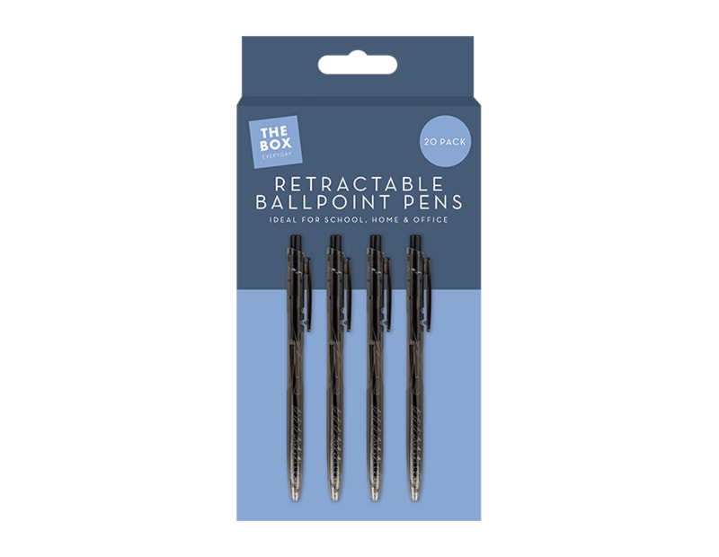 Wholesale Retractable Ballpoint Pens 20pk