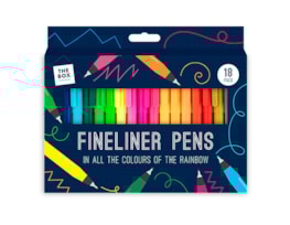 Wholesale Assorted Coloured Fineliners 18pk