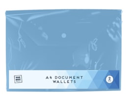 Wholesale A4 Document Wallets A4 Document Wallets Blue - 2 Pack
