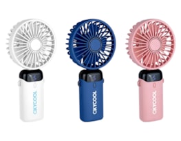 Wholesale Digital Screen Handheld Fan with Phone Stand 24cm CDU Wholesale Digital Screen Handheld Fan with Phone Stand 24cm CDU