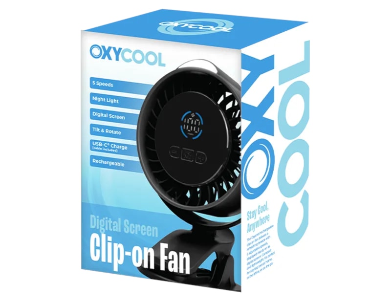 Wholesale Digital Screen Clip on Fan 18cm CDU
