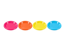 Wholesale Summer Kids Bright Plastic Plates Dia 18cm 4pk