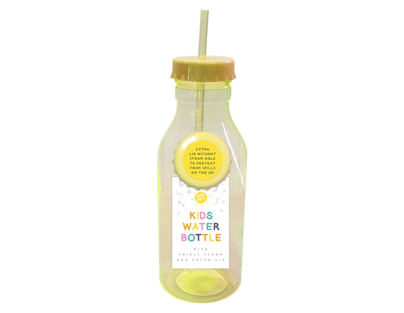 Kid's Water Bottle With Swirly Straw 550ml Kid's Water Bottle With Swirly Straw 550ml