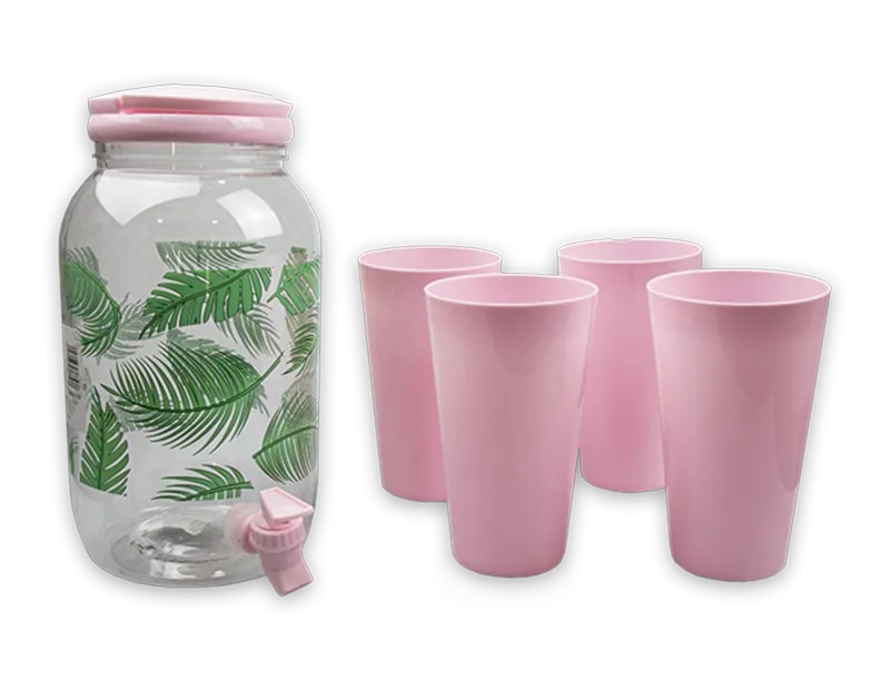 Wholesale Summer Party Leaf Drinks Dispenser with Tumblers Wholesale Summer Party Leaf Drinks Dispenser with Tumblers