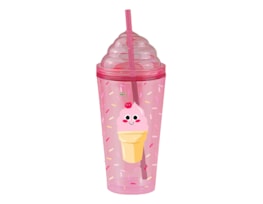 Ice Cream Double Wall Tumbler With Straw Ice Cream Double Wall Tumbler With Straw