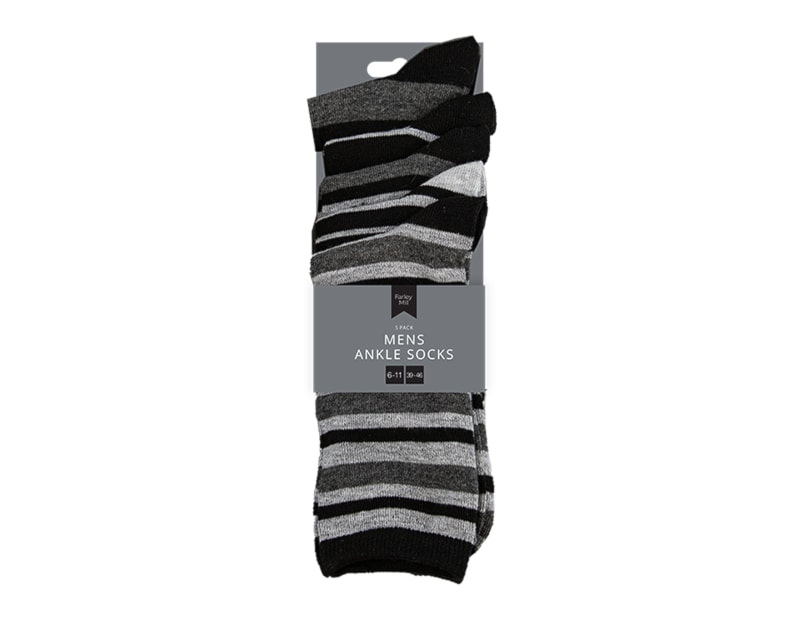Wholesale Mens Stripe Ankle Socks 5 Pairs