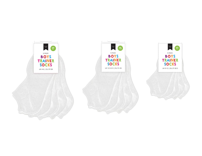 Wholesale Boys Plain Trainer Socks 5pk Wholesale Boys Plain Trainer Socks 5pk