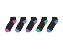 Wholesale Ladies Black Trainer Socks 5pk