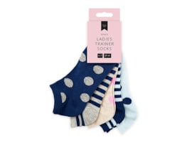 Wholesale Ladies Printed Trainer Socks 5pk