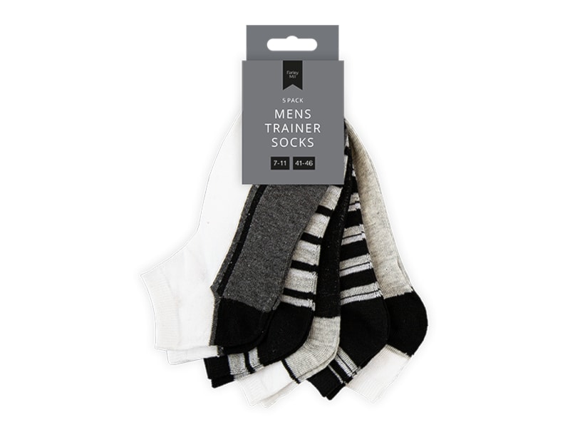 Wholesale Men's Stripe Trainer Socks 5pk Wholesale Men's Stripe Trainer Socks 5pk
