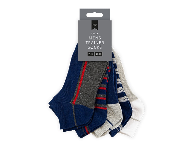 Wholesale Men's Stripe Trainer Socks 5pk