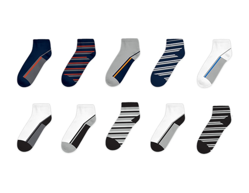 Wholesale Men's Stripe Trainer Socks 5pk Wholesale Men's Stripe Trainer Socks 5pk