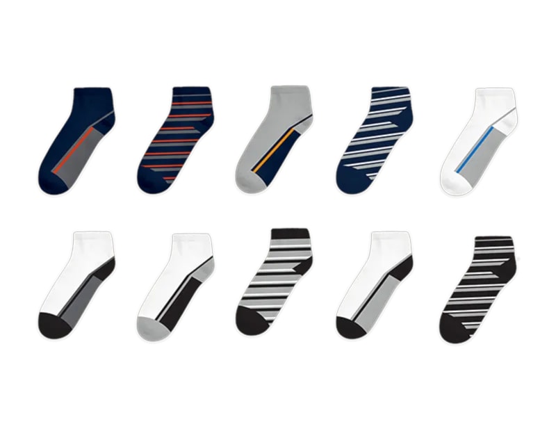 Wholesale Men's Stripe Trainer Socks 5pk Wholesale Men's Stripe Trainer Socks 5pk