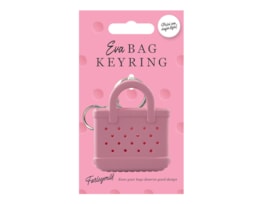 Wholesale EVA Bag Keyring CDU Wholesale EVA Bag Keyring Dark Pink