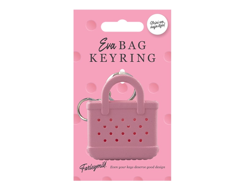 Wholesale EVA Bag Keyring CDU Wholesale EVA Bag Keyring Dark Pink