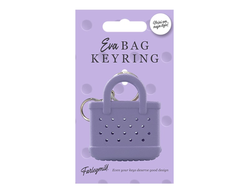 Wholesale EVA Bag Keyring CDU Wholesale EVA Bag Keyring Lilac