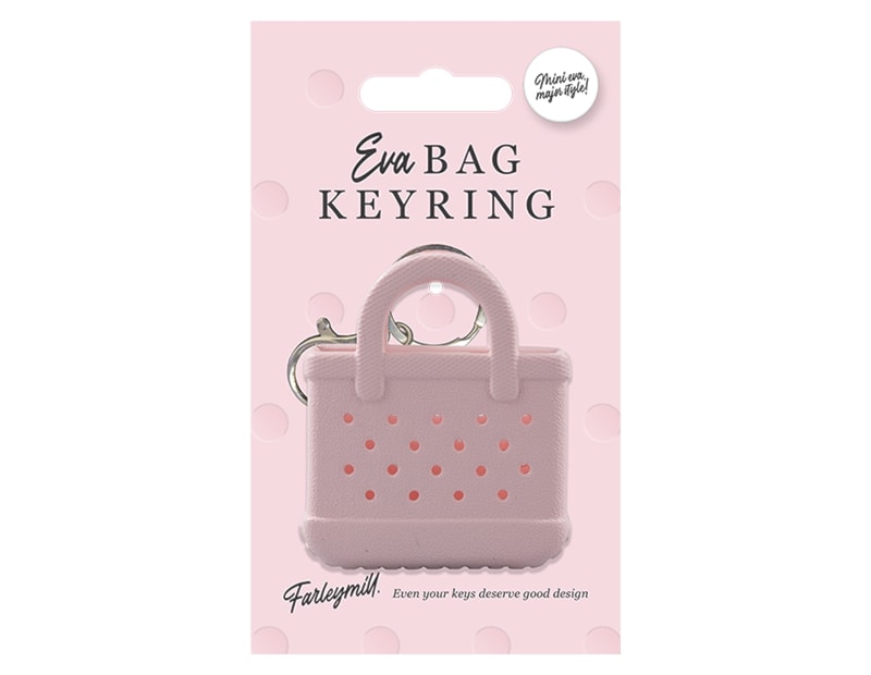Wholesale EVA Bag Keyring CDU Wholesale EVA Bag Keyring Light Pink