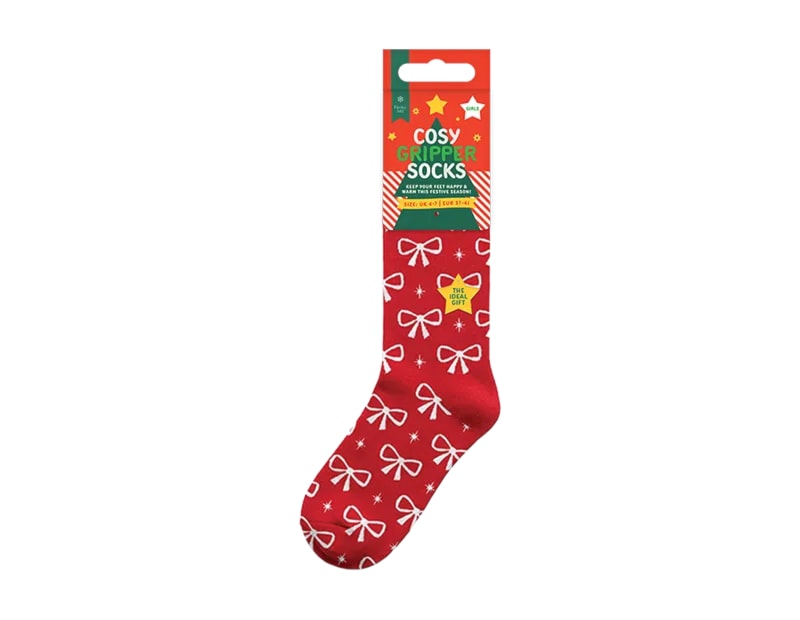 Wholesale Girls Printed Novelty Cosy Socks with Grippers
