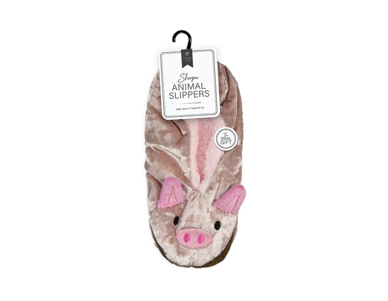 Wholesale Ladies Sherpa Animal Slippers Wholesale Ladies Sherpa Animal Slippers