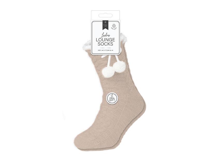 Wholesale Chenille Cable Lounge Socks with Grippers Wholesale Chenille Cable Lounge Socks with Grippers