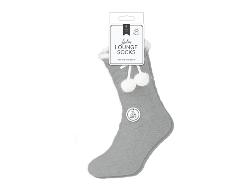 Wholesale Chenille Cable Lounge Socks with Grippers Wholesale Chenille Cable Lounge Socks with Grippers