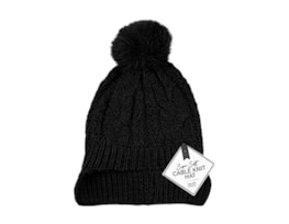 Wholesale Cable Knit Hat with Pom Pom Wholesale Cable Knit Hat with Pom Pom